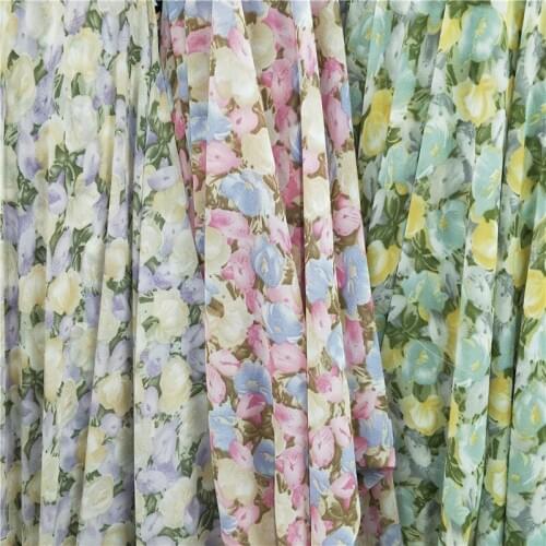 Chiffon Material Fabric Soft Floral Dress Scarf DIY Fashion Summer Cosplay Skirt Scarf Blouse Fabric