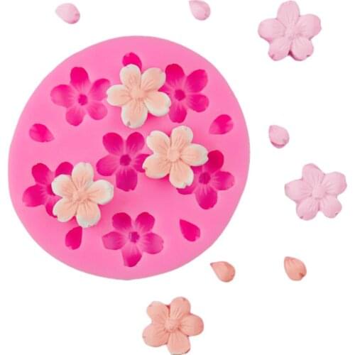 Silicone Molds Moulds For Crafts Flowers DIY Baking Tool Cherry Blossom Shape Cake Fondant Silicone Mold #BW