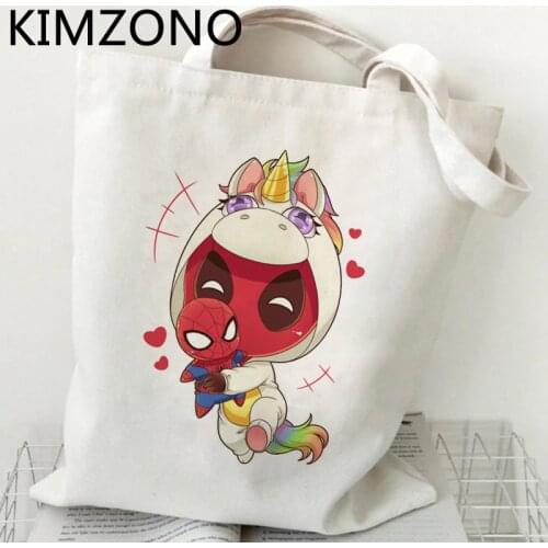 Deadpool shopping bag cotton shopper jute bag tote handbag grocery bag jute sac cabas reciclaje sacola sacolas