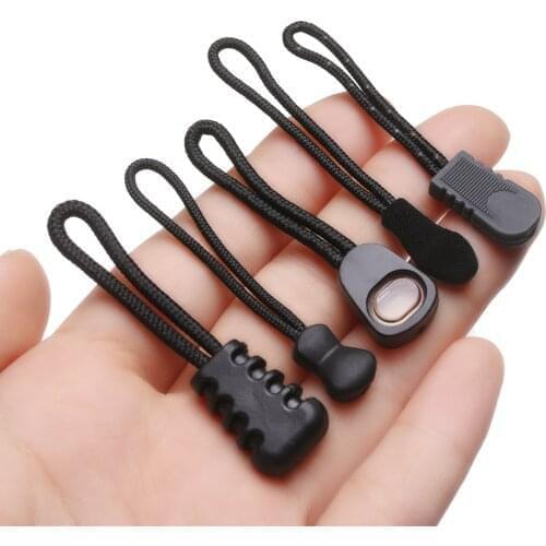 5 Pcs Zipper Pull Replacement Bags Clip Buckle Ends Lock Fixer Zips Cord Tab Travel Suitcase Tent Backpack Outdoor Accessories