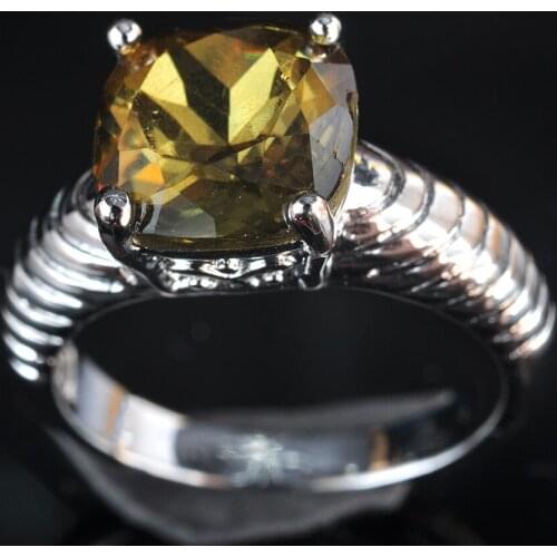 Amazing Cocktail Fashion Popular Green Zircon Silver Plated Ring Size 5-10 R1724