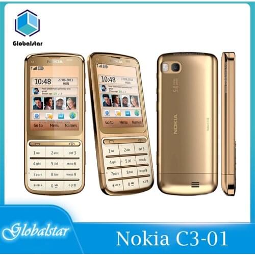 Nokia C3-01 Refurbished mobile phones Original 2.4 'Inch 5MP Camera 1050mAh WIFI Bluetooth Single Core Cellphone Free shipping