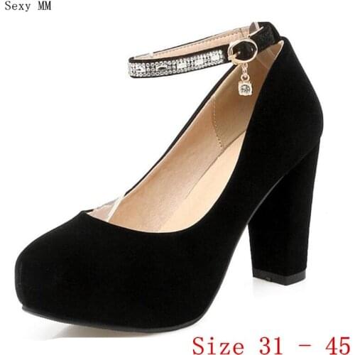 Women High Heel Shoes Platform Pumps Woman Thin High Heels Party Wedding Shoes Ladies Kitten Heels Small Plus Size 31 - 45