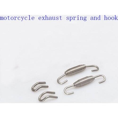 1Set Motorcycle Exhaust Pipe Muffler Mounting Stainless Steel Springs Hooks Link Pipes