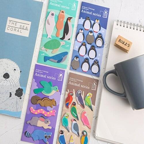 1Pack Cartoon Dog Cat penguin sticker notes Kawaii Scrapbooking Sticker Cute Sticky Notes Office School Supplies