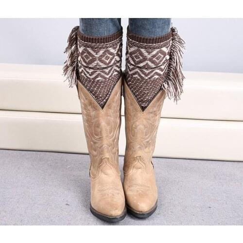 120pairs/lot new fashion Bohemian style knitted christmas geometric boot cuff leg warmer