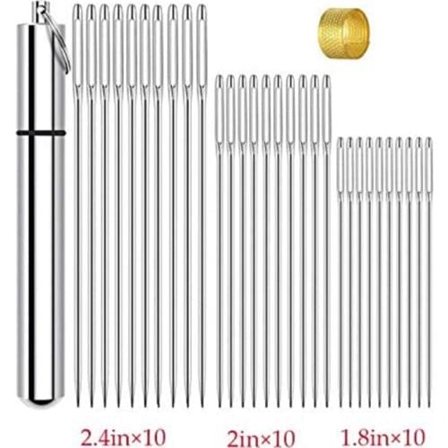 30pcs Large Eye Blunt Sewing Needles Cross Stitch Knitting Needle Handmade Leather Embroidery Thread Needle Sewing Accessories