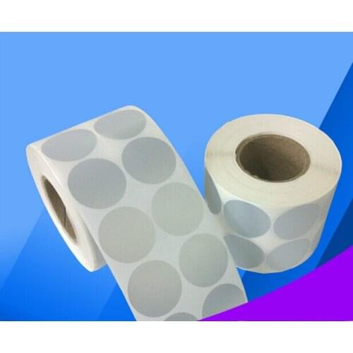 5000pcs 20mm round clean blank matte silver PET stickers in roll for self-printing