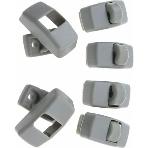 6Pcs gray Sun Visor Hook Buckle, For Volkswagen Passat Beetle Jetta Golf GTI Mk4Bora Sharan Touran EOS Seat Alhambra 3B0857561B
