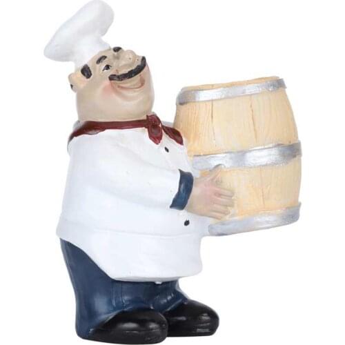Home decoration accessories feng shui Resin Chef Statue Toothpick Holder Nordic Figurine Restaurant Tabletop Decoration Craft