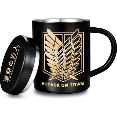 Anime Attack on Titan cosplay Jiyuu no Tsubasa Cup Stainless steel mug Coffee buffalo milk Cup cover suits birthday present NEW
