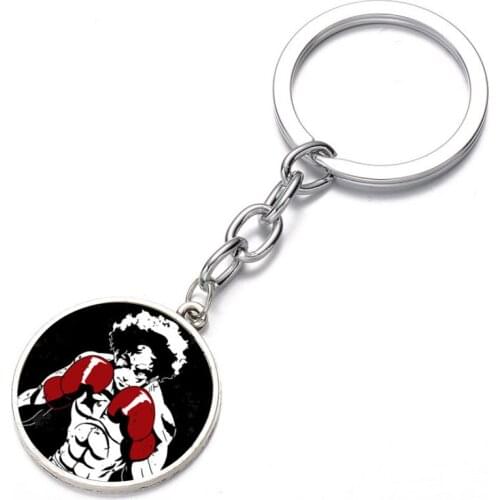 Anime MEGALOBOX Keychain Silver black Plated Glass Dome Key Chain Bag Charm Pendant Keyring Holder Kids Pendant
