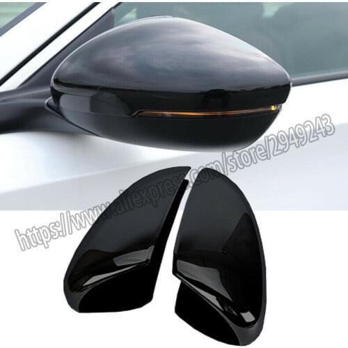 For Honda Accord 2018-2019 Baking varnish black ABS Rearview Side Mirror Cover 2X