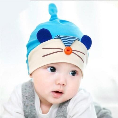 Cute Cat Baby Hat Autumn Spring Baby Beanie Warm Sleep Cotton Toddler Cap Kids Newborn Clothing Accessories Hat