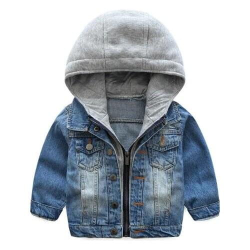 Kids Denim Jacket Autumn Boys Jean Coat Clothing Fashion Causal Girls Cardigan Children Outerwear Cowboy Toddler Hodded Jackets