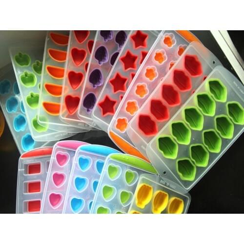 Fruit Shapes Ice Cube Trays Easy Release Grade Silicone Ice Pan Chocolate Molds Candy Maker Jelly Mould Heart Star Lip Coolers