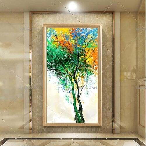 Oil Painting Handmade Hand Painted Modern Abstract Landscape Porch decorates Dreamy Colour Rich Tree Wall Art Home Decoration