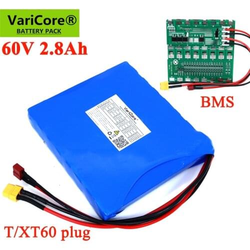 VariCore 60V 2.8Ah 18650 li-ion battery pack 16S1P 156WH with bms for Electric unicycle electric scooters balance car