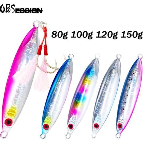 Slow Shore Jigging Lure 80g 100g 120g 150g Metal Jigs Sinking Fish Lure Casting Jig Bait Saltwater Boat Fishing Bait Tackles