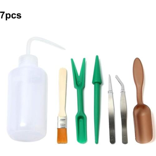 7PCS Garden Sowing Gardening Hand Tool Set Watering Bottle Brush Shovel For Succulents Bonsai Indoor Small Plants Planting Tools