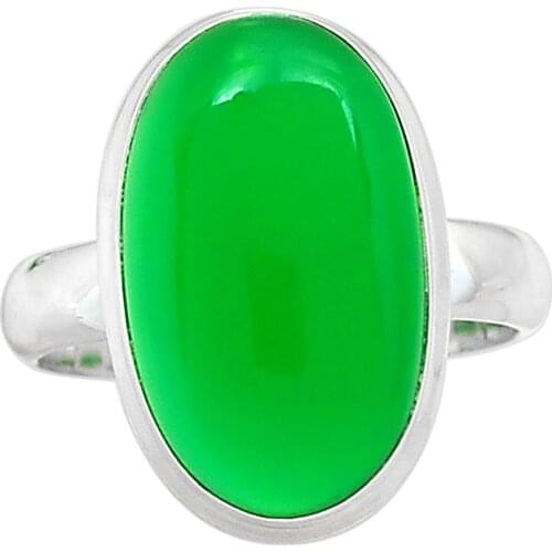Lovegem Genuine Green Onyx Ring 925 Sterling Silver,Size:9.75, AR2283