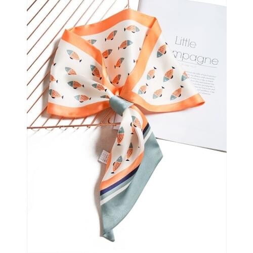 Natural Silk Scarf Long Scarf WomensBow Tie Fashion Neck Scarf length 85cm Print silk scarves long bufandas invierno mujer 2020