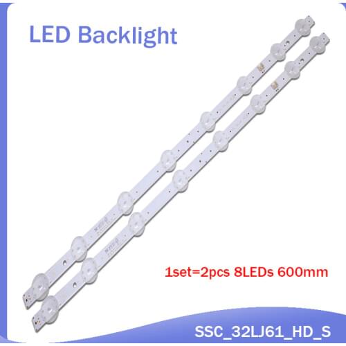 New Kit 10 PCS 8LEDs 600mm LED backlight strip for LG 32LJ510U HC320DXN-ABSL1-A142 SSC_32LJ61_HD S SSC_32LJ61_HD_8LED