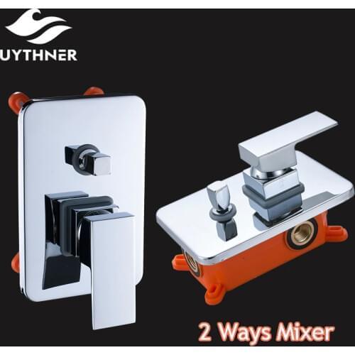 Wholesale And Retail Chrome Polished 2 Ways Valve Mixer Bathroom Shower Faucet Accessory Wall Mounted