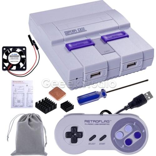 Original Retroflag SUPERPi CASE-U NESPi Case with with Optional Controller Power Plug for Raspberry Pi 3B Plus (3B+) / 3B / 2B