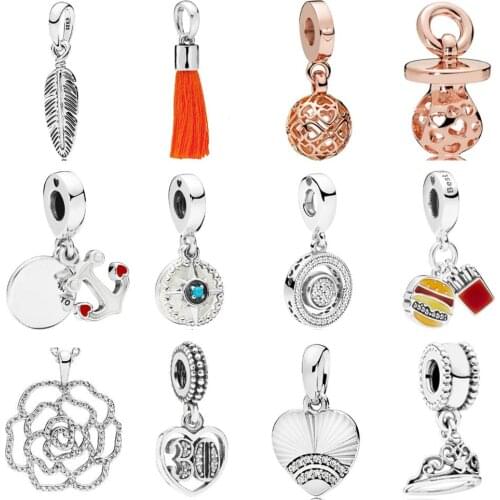 PDD DZ 19 925 Sterling Silver Spring New Charm Pendant with DIY Bracelet Necklace Jewelry Gift Carving Suitable for Women