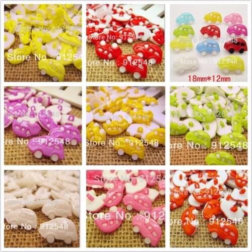 18mm and 25mm Candy-colored cartoon car plastic buttons, clothing accessories DIY handmade materials, 50 pcs free shipping