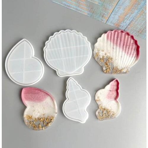 Shell Conch Tray Epoxy Resin Mold Serving Board Plate Silicone Mould DIY Crafts Home Decorations Casting Tool
