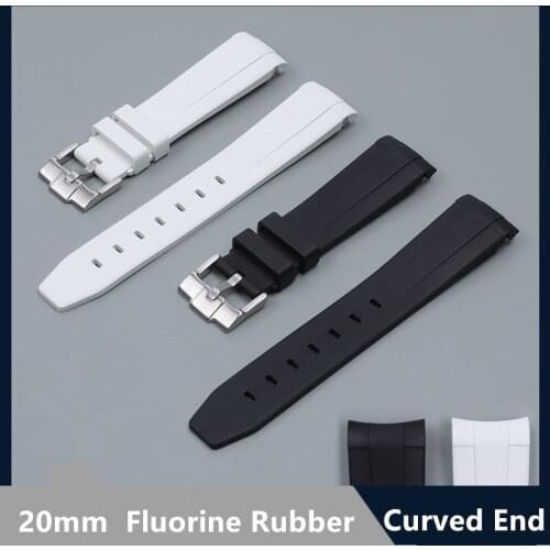 20mm Soft Fluorine Rubber Original Watch Band Pin Buckle Watchband For Role Strap For Submariner Yacht-Master Daytona GMT Series