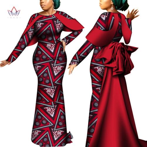 Riche African Print Long Sleeve Evening Party Dresses Dashiki African Dresses for Women Bodycone African Women Dresses WY9108
