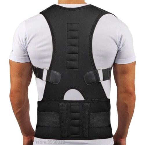 Sitting Waist Posture Corrector Adjustable Magnetic Shoulder Spine Brace Men Women Back Support Vertebra Corrector Therapy Belt