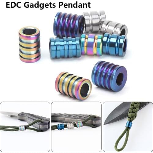 TC4 Knife Beads Ropes Lanyard Paracord Rope Pendant Titanium Alloy/Stainless Steel Camping EDC Gadgets Outdoor Accessories