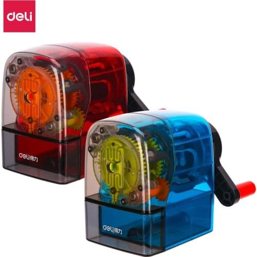 DELI Rotary Knife Sharpener automatic pencil cutter Gift fun transparent smooth & flow cutting office school stationery ER10800