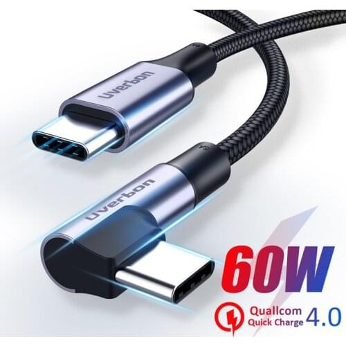 USB Type C to USB C Cable for Samsung S20 S10 Plus PD 60W Quick Charger 4.0 Fast Charging USB-C Type-C Cable for Macbook Pro