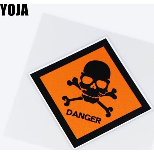 YOJA 15X15CM DANGER Skull Pattern Decor Vinyl Decal Prompt Car Stickers 19B-0007