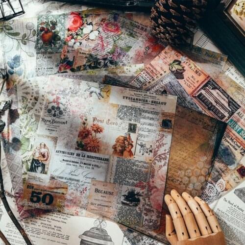 YPP CRAFT 16pcs Retro Paper Creative Paper Craft Art Paper Handmade Scrapbooking Kit Set Books