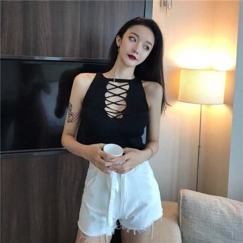 Women Corset Tops 2021 Hollow Knitted Camisole Womens Sleeveless Blouse Spring Summer Tank Camis Crop Top For Women