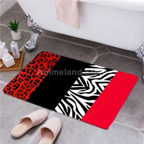 Fashion Leopard Printed Bath Mat Non-slip Home Bathroom Carpet Rug Mats Bedroom Kitchen Toilet Floor Decor Romantic Luxury 1pc