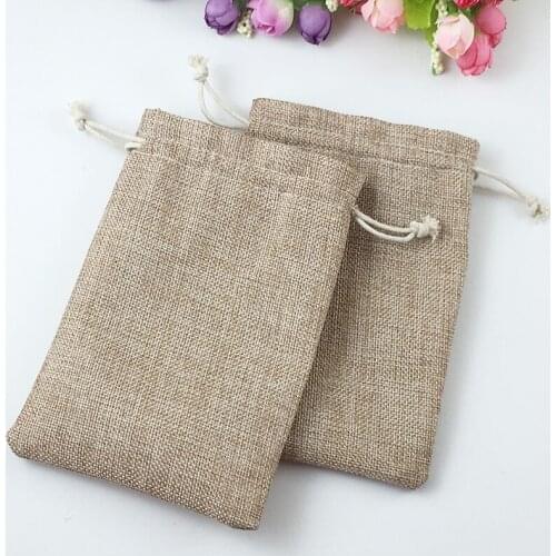 10x14cm 30pcs Gifts Bags With Drawstring Jewelry Gift Pouch Sack Jute Small Bags For Women 2016 Packaging Display Storage House