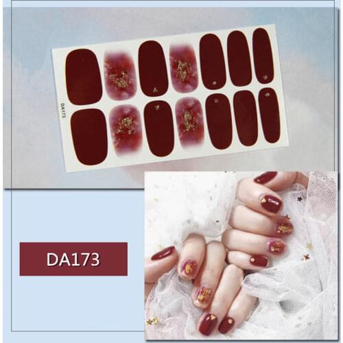 Lamemoria 14tips/Piece Nail Sticker Full Cover Packaging Decoration DIY Check Stripe Manicure Slider Vinyl Applique Nail Art