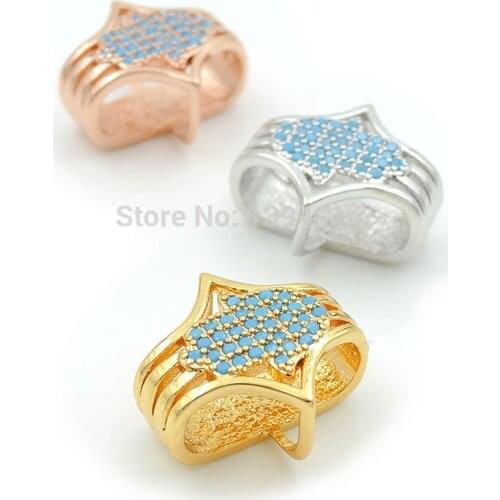 17*15*8mm Micro Pave Kallaite CZ Hand Beads Fit For Making DIY Bracelets Or Necklaces Jewelry