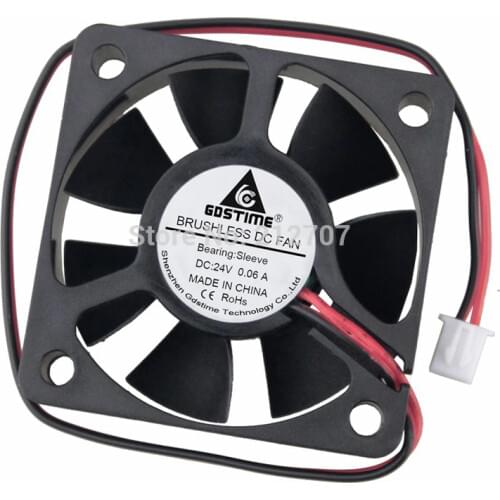 2PCS Gdstime Brushless DC Cooling Fan 5015 24V 2Pin 50x50x15MM 50mm 5cm