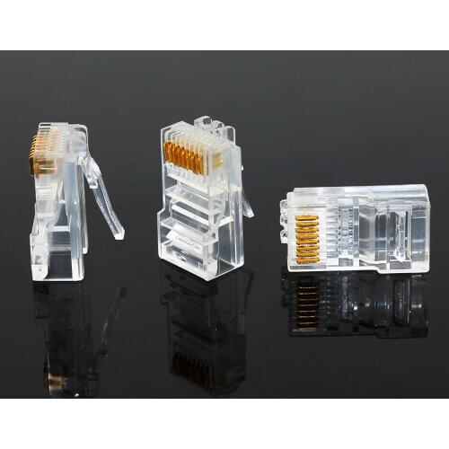 20/50/100PCS RJ45 Ethernet Cables Module Plug Network Connector RJ-45 Crystal Heads Cat5 Cat5e Gold Plated Network Cable