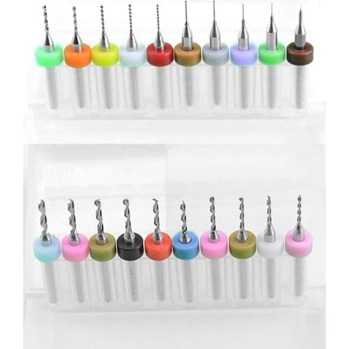 20Pcs PCB Print Circuit Board Carbide Tungsten Steel Micro-Drill Bits Set Shank 0.10mm to 1.0mm and 1.1mm to 2.0mm (1 Each)