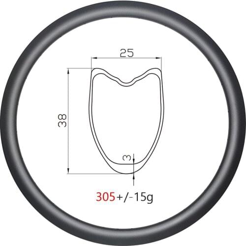 305g Ultralight 38mm deep carbon rim 700C Tubular disc SL 25mm wide 16H 18H 20H 21H 24H 28H 32H UD 3K 12K all road gravel wheels