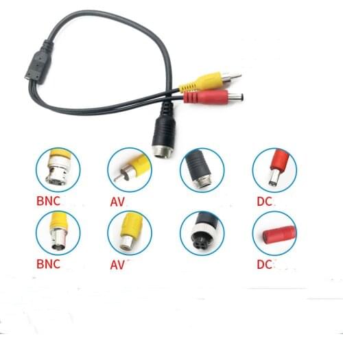 4-core male and female head car monitoring video cable AV head DC head adapter cable camera power extension cable